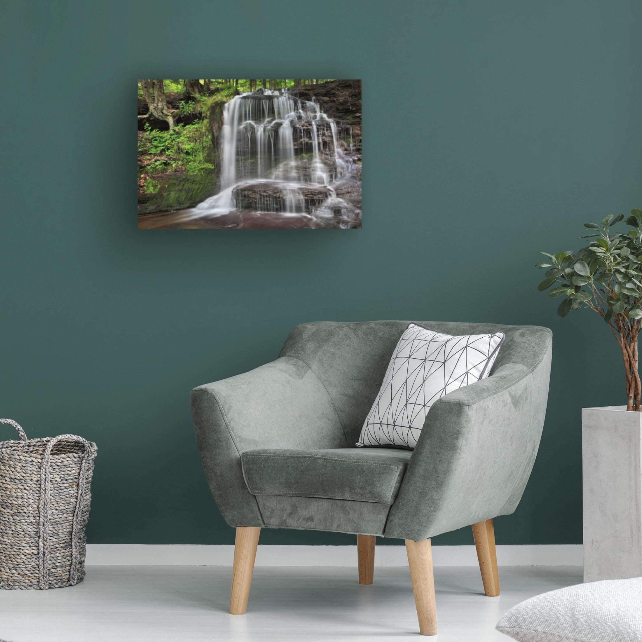 Canvas Wall Art - Patrick Zephyr 'Gunn Brooks Falls' Wall Art for Living Room, Bedroom, or Office Décor by Trademark Fine Art - 47 x 30 Inches