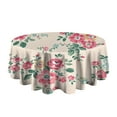thumbnail image 5 of Pioneer Flower Floral Print Pattern Round Tablecloth 60"x60",Wrinkle Wipeable Table Cloth for Kitchen Dining Room Picnic Patio Party, 5 of 6