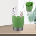 thumbnail image 3 of Dispensador de pajitas multifunción, soporte para utensilios, organizador de 3 compartimentos, cubo para palillos, soporte para cubiertos de encimera, accesorios para barra de cocina, 3 of 6