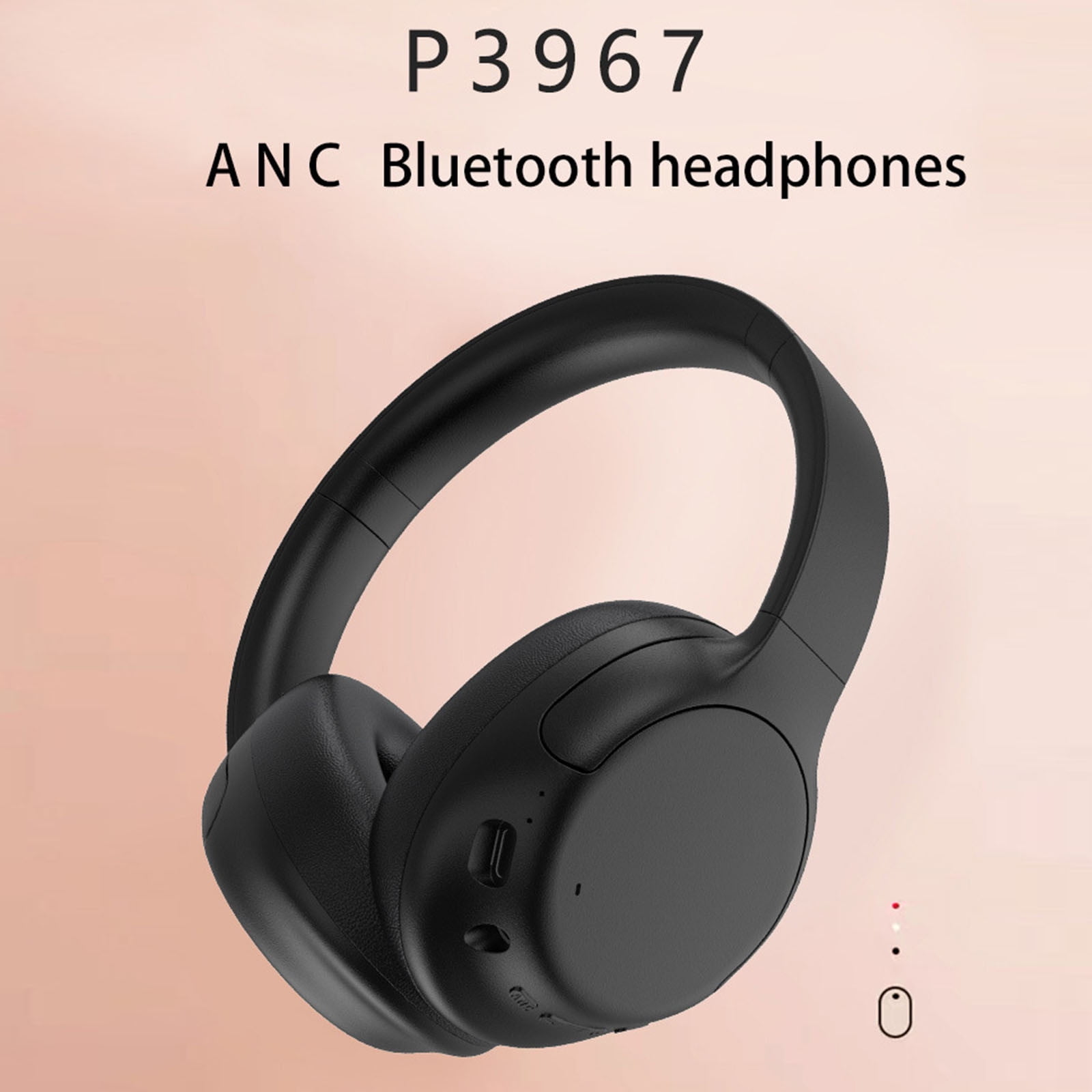 Wireless Headset, Wireless Headphones with Mic(AI Noise Cancelling), 65 Hrs Working Time with USB Dongle, Wireless Headset with Mic for Work from Home/Computer/Laptop/PC/iPhone/Android,Black