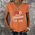 thumbnail image 2 of MEICHEN Women's 250Th Anniversary Print V Neck T Shirt 250Th Anniversary Tshirt Patriotic Tee Summer Essentials Tops for Women, 2 of 4
