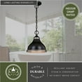 thumbnail image 5 of Sheffield 1L 10-in. W Dark Bronze and Gray Farmhouse Dome Pendant Light, 5 of 14