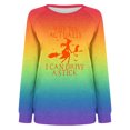 thumbnail image 3 of WREESH Halloween Sweatshirts Women Casual Full Sleeve Round Neck Tops Loose Blouse Print Graphic Sweatshirt Yellow, 3 of 5