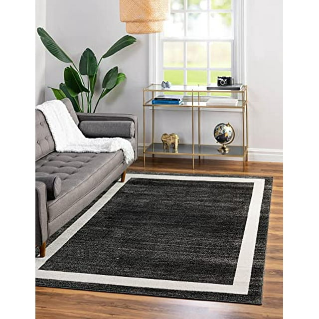 Unique Loom Del Mar Zone de Collection Tapis-Moderne Transition Inspiré Design Tonal, 6 0 x 9 0 Rectangulaire, Noir/ivoire