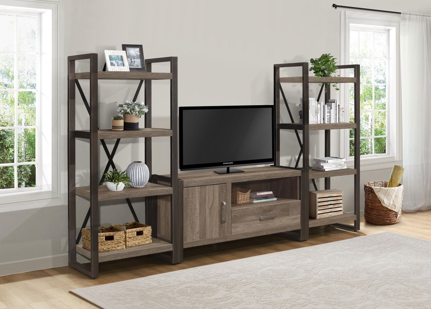 Topline Home Furnishings 4-Shelf Bookcase/Side Pier