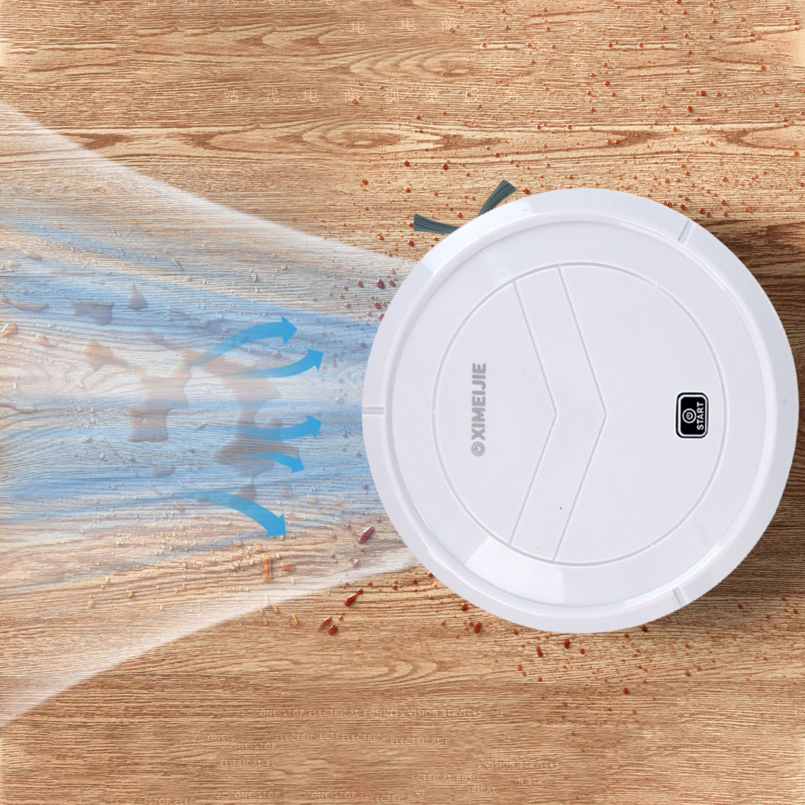 Oggfader Robot Vacuum Mini Sweeping Robot Home Suction Mop 2 in 1 Sweeping Robot Promotional Gift White