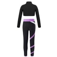 thumbnail image 2 of JanJean Kids Girls Long Sleeves Crop Top with Sweatpants Tracksuit Sets Hip Hop Dance Outfits Ballet Lavender 6, 2 of 5