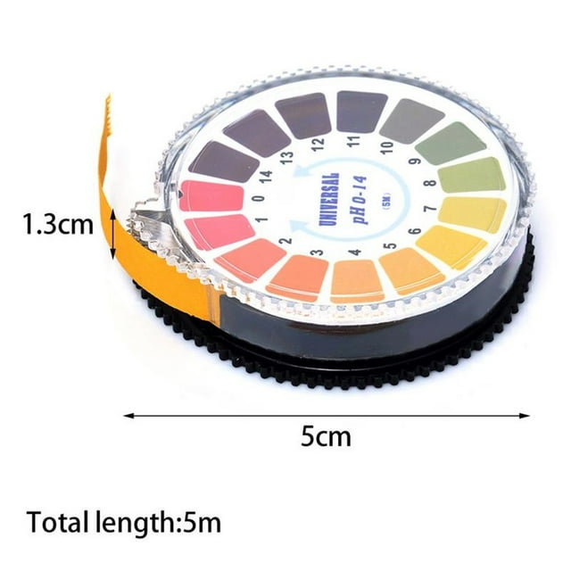 5 m/rollo de papel para prueba de PH, tiras reactivas de nivel de PH, papel para medir pH para agua, Saliva
