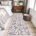 thumbnail image 5 of Purple Floral Leaf Large Area Rugs for Bedroom Living Room, Soft Non Slip Carpet Bedside Rug, Retro Farmhouse Plant Tree Branch Rectangular Floor Cover Kitchen Accent Rug 2'x6' for Dining Room/Office, 5 of 9