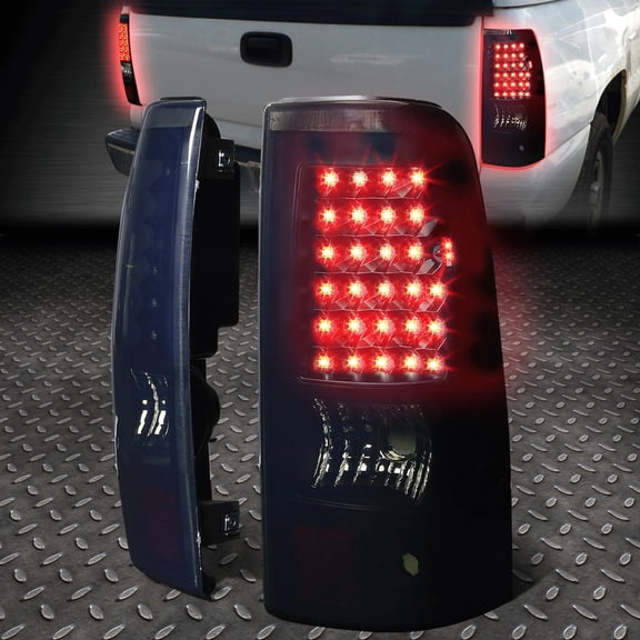 Nuvision Full LED Tail Light Rear Brake Lamp Tinted for 03-07 Chevy Silverado GMC Sierra
