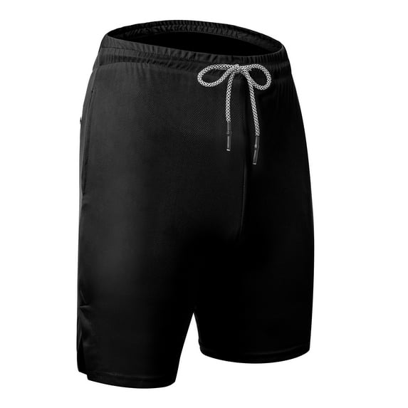 Men's 2 in 1 Casual Sports Quick Dry Running Shorts Compression Gym Workout Training Liner Pocket Pants (XS-XL)