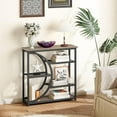 thumbnail image 2 of Entryway Table, Narrow Console Table, Industrial Sofa Table with 5 Tier Storage Shelves, Entrance Table for Hallway, Behind The Couch, Living Room, Foyer, Grey, 2 of 14