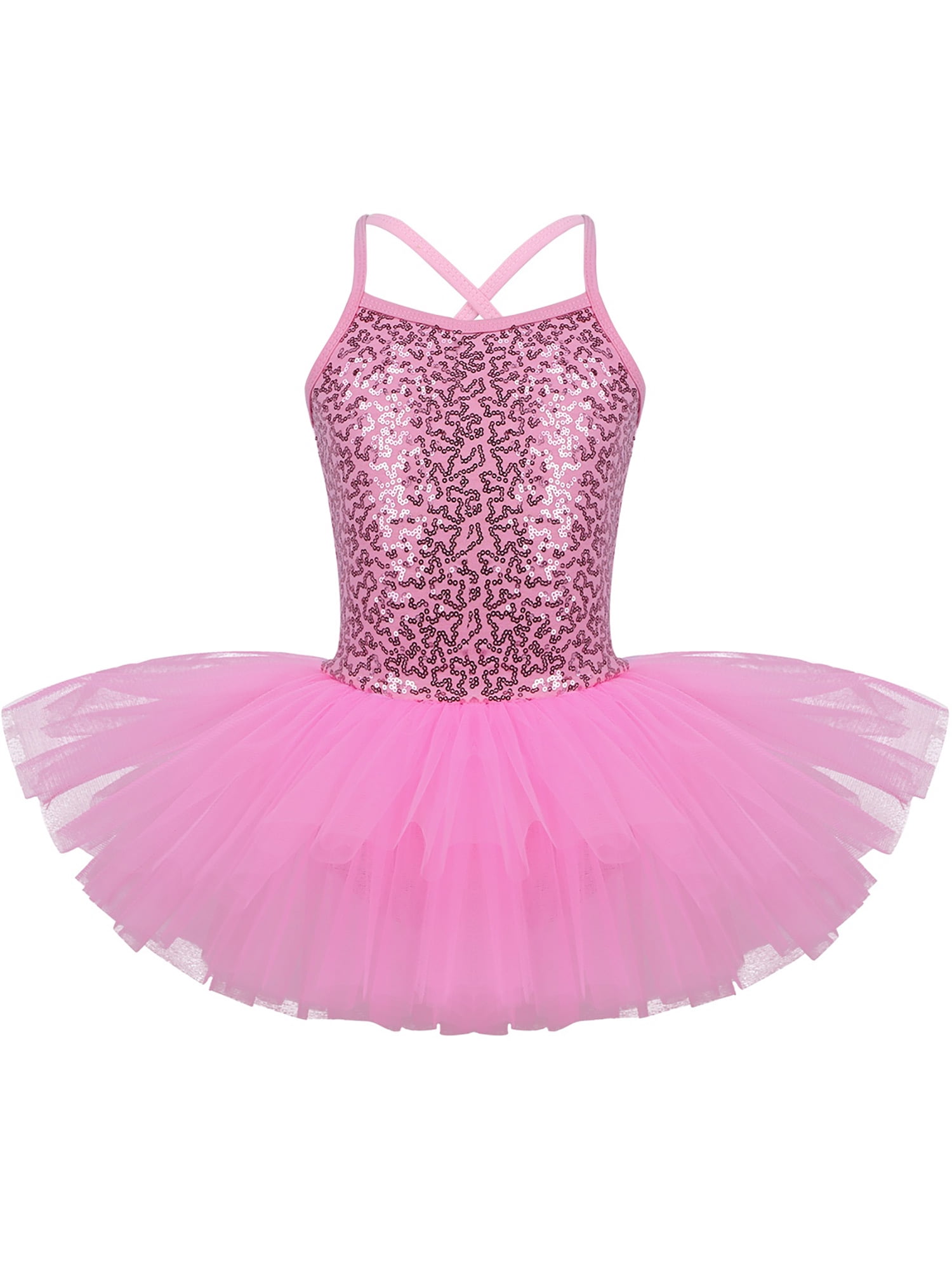 XS-XL Fille vif Sequined Tütü Ballet Danse Rock Leotard Dress Costume 