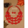 thumbnail image 2 of Statement Multicolor Wood Bead Chunky Layered Necklace Earring Set For Women Multi Layer Color Wooden Beaded Bib Long Strand African Necklace For Women Fashion Jewelry Costume, 2 of 3