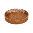 thumbnail image 2 of DOLITY Rattan Wicker Storage Basket Home Decor Entryway Dinner Table Handwoven Tray Round S, 2 of 9