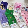 thumbnail image 3 of Sanrio-calcetines largos de Anime para niña, Hello Kitty, Kuromi Melody, Cinnamoroll, Y2K, Harajuku, mantener el calor, regalo informal, 3 of 4