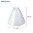 thumbnail image 2 of Aspen Creative 23653-60-2,Clear Deep Cone Glass Shade For Lighting Fixture/Pendant.Size:7-1/4"D x 5-1/2"H.Set of 2., 2 of 7