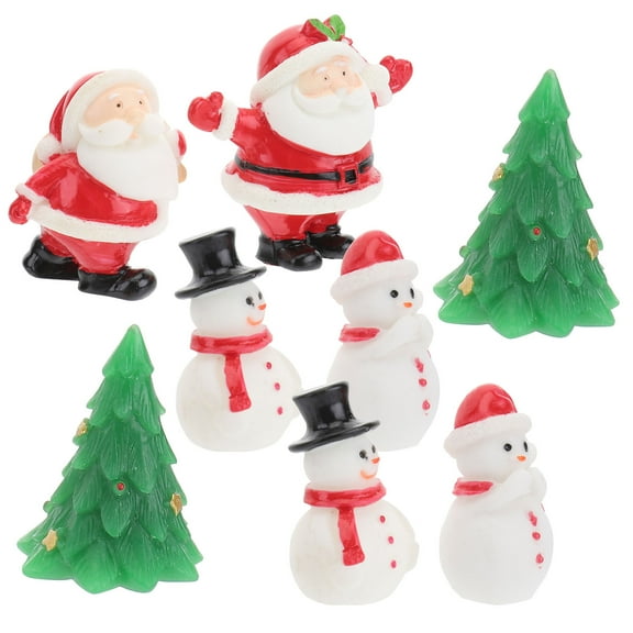 Raindrops 8Pcs Mini Snowman Ornaments Resin Desktop Decorations Assorted Color 1.61X1.14X0.63In