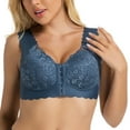 thumbnail image 5 of Lixiuxyad Full Coverage Padded Bras for Women Lace Front Closure Bra Casual Lightweight Wireless Large Size Lingerie For Every Season, 5 of 5