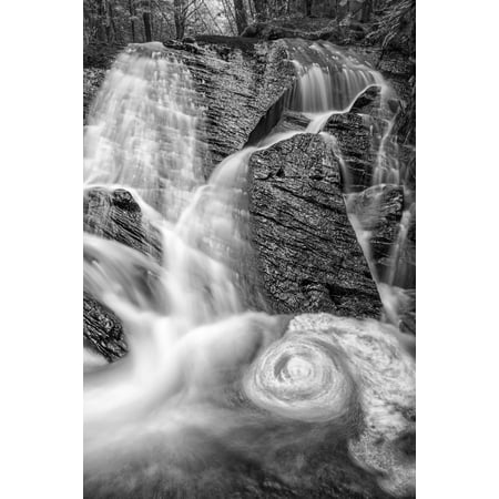 A spring waterfall in the forest Middle Sackville Nova Scotia Canada Poster Print by Irwin Barrett  Design