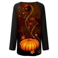 thumbnail image 4 of DYMADE Women Printed Loose Round Neck Long Sleeve Casual Long T-shirt, 4 of 4
