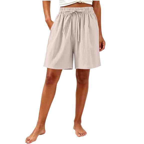 Pajama Shorts for Women Pack Women’s Home Shorts Elastic Waist Drawstring Comfy Pajama Shorts Loose Casual Summer Boxer Shorts Loungewear Khaki XXL