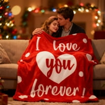 Meggemo 39.4x51.2 Inch Flannel Romantic Heart Printed Blanket Valentine's Day Soft Warm Throw Blanket for Sofa Bed Chair Indoor Home Use Adds Sweet and Cozy Atmosphere