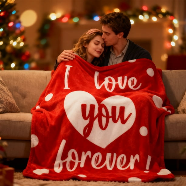 Manta de franela para San Valentín | Suave y cálida manta de poliéster | Funda de siesta con estampado digital | Multicolor 130 x 90 cm | Manta ligera y transpirable para sofá cama y hombros