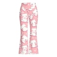 thumbnail image 4 of Bysome Pants For Girls Graphic Print Elastic Waist Flared Trousers Breathable Girls Pants Size 1-2 Years Pink, 4 of 4