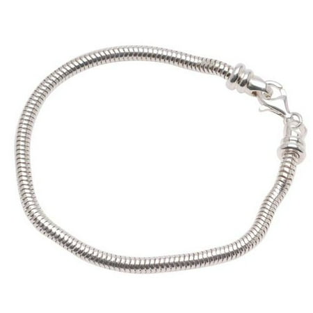 Silver Plated Pandora Bracelet High Quality European Style Silver Finish Charm Bracelet For Pandora or Biagi Beads 8.5 Inch Screw End ()
