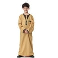 thumbnail image 2 of WEAIXIMIUNG T-Shirts Noirs Garçons Milieu Robes de Mode Pure Longs Pardessus Thobe Blouse Confortable, 2 of 9