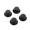 4PCS Electric Guitar Bass Acrylic Knob Hat Tone and Control Knobs for LP Style Guitars Replacement Black with Golden Font