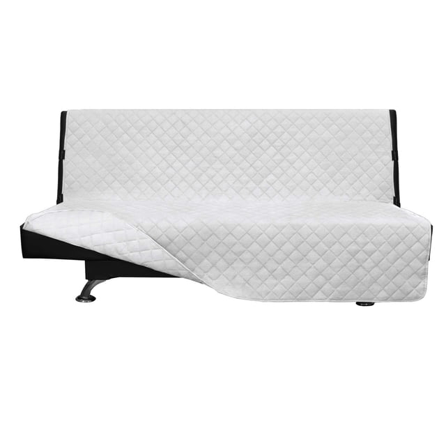 Easy-Going Housse de Futon, Housse de Sofa Réversible, Housse de Futon Sans Accoudoirs, Protège-Meubles, Housse de Canapé, Résistant à l'Eau, Animaux de Compagnie, Enfants, Chien, Chat (Futon, Blanc/blanc)
