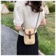 thumbnail image 4 of Nvzi Bolso de hombro tejido, bolso de mano tejido y bolso de cosméticos, bolso de mano tejido elegante para playa de verano, 4,33 x 2,36 x 6,69 pulgadas, marrón, 4 of 5