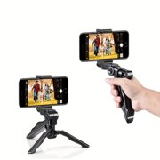BYXAS Portable Phone Tripod Stand with Phone Mount Action Camera Adapter 360° Ball Head,Flexible Mini Phone Tripod, Portable with Universal Clip, Compatible with Cellphones, Sports Cameras