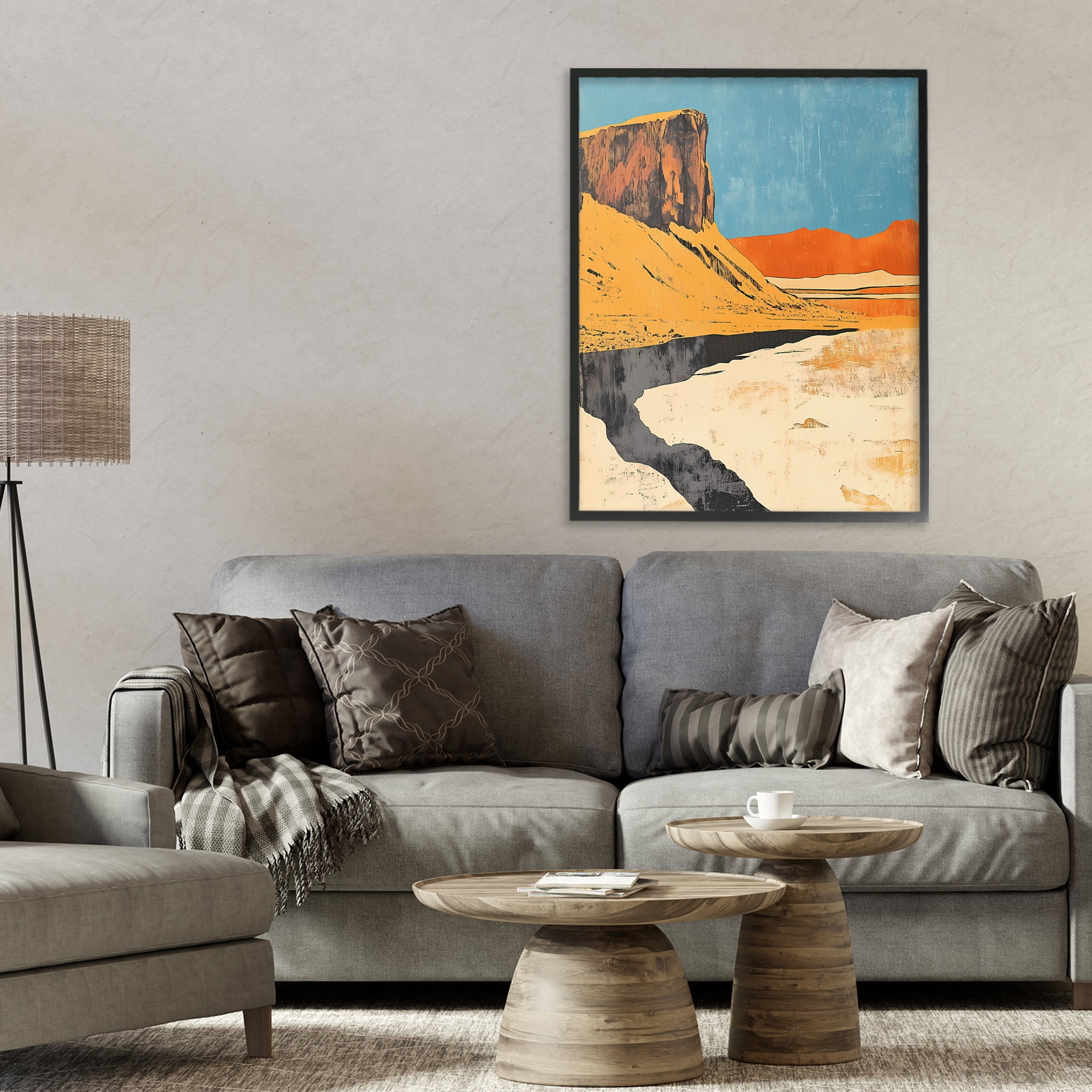 Stupell Industries Canyon Pass Pathway Black Framed Giclee Art, design by Walker Noble