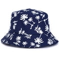 thumbnail image 1 of Jumpingount Sombrero de playa de viaje Sombrero de protección solar de primavera y verano Sombrero de cubo para hombres y mujeres Sombreros azul marino, 1 of 6