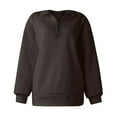 thumbnail image 4 of lnmuld Cute Hoodies Womens Oversized Half Zip Pullover Long Sleeve Sweatshirt Quarter Zip Hoodie Sweater Girls Fall Blouse Clothes Size:3XL, 4 of 4