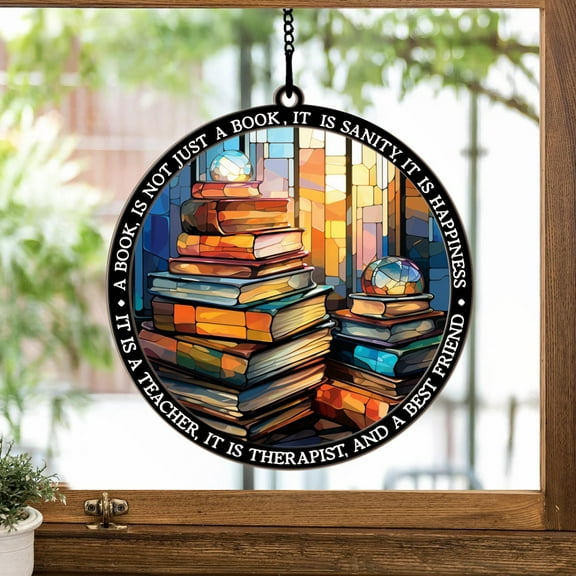 Book Reading Acrylic Suncatcher, Gift For Book Lovers, Gifts For Readers, Book Lovers Ornament, Reading Ornaments, Reading Gifts For Women