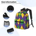 thumbnail image 4 of Goofa Mardi Gras Print Casual Backpack for Women Men,Waterproof High School Bookbag,Lightweight Travel Daypack,Classic College Backpack,Laptob Backpack, 4 of 6