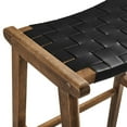 thumbnail image 6 of Bar Stool Chair Barstool, Set of 2, Walnut Black, Faux Vinyl Leather, Wood, Pub Cafe Bistro Dining Kitchen Hospitality Restaurant, Modern Contemporary HB36077, 6 of 10