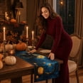 thumbnail image 6 of WWC Halloween Table Runner, 36x13 inch Thick Nylon Table Flag with Ghost Pumpkin Print, Halloween Decor for Dining Table Party, 6 of 6