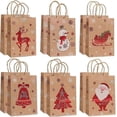thumbnail image 1 of 24 Pack Kraft Paper Christmas Gift Bags, Christmas Gift Bags, Christmas Gift Bags, Reusable Christmas Gift Bags, Christmas Paper Bags with Handles, 1 of 5