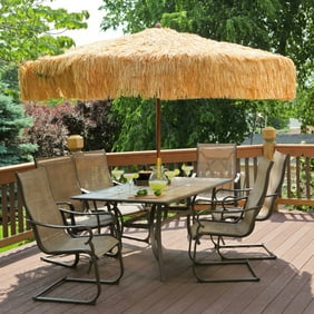 Bayside21 8 Hula Thatched Tiki Umbrella Natural Color Walmart Com Walmart Com