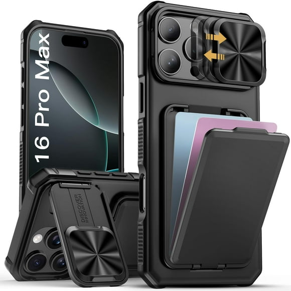 Funda de teléfono SSLOTSCASE para iPhone 16 Pro Max con tarjetero