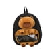 thumbnail image 1 of Mochila de capibara, bonita y práctica, con cremallera suave, ligera y de peluche de dibujos animados. Negro, 1 of 9
