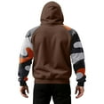 thumbnail image 5 of Men Hooded Pullover Sweatshirt Long Sleeve Raglan Camouflage Print Casual Drawstring Hoodie Kangaroo Pocket Top Light Brown XL, 5 of 5