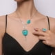 thumbnail image 5 of Bohemio exótico collar de turquesa en forma de corazón chapado en aleación de plata antigua, 5 of 8