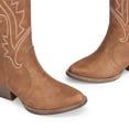 thumbnail image 3 of DREAM PAIRS Women's Western Cowboy Cowgirl Boots Square Toe Embroidery Mid Calf Booties, 3 of 5
