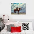 thumbnail image 4 of COMIO Western Cowboy Wall Art Canvas Prints, Old West Decor, Classic Texas Riding Horse Painting, Vintage Poster, Landscape Wall Pictures for Home Decor - Office Living Room, 4 of 4
